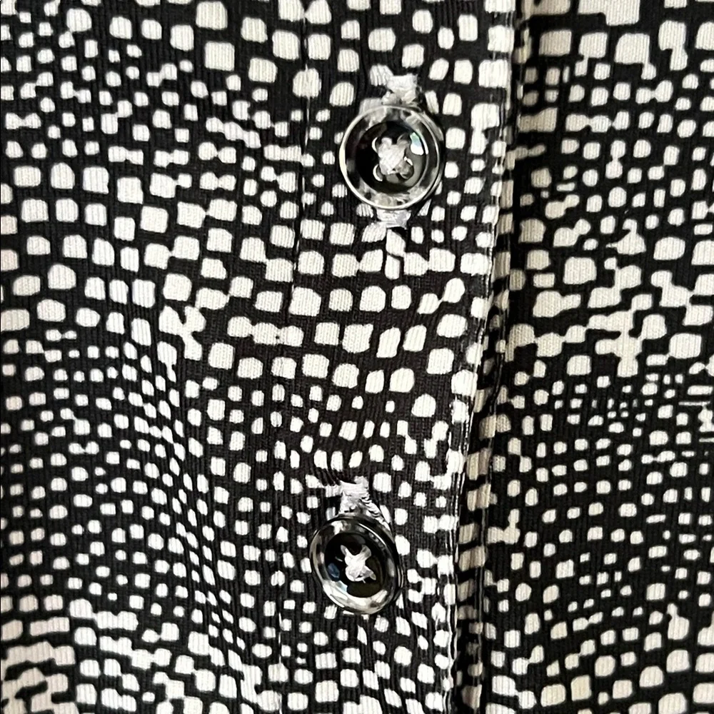 Nike Golf Monochrome Patterned Polo Shirt Size Small Collar, Buttons, Athletic